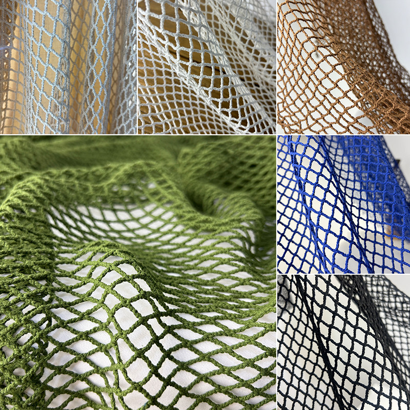 Crystal Mesh Fabric - Cotton Linen Fish Net Fabric Large