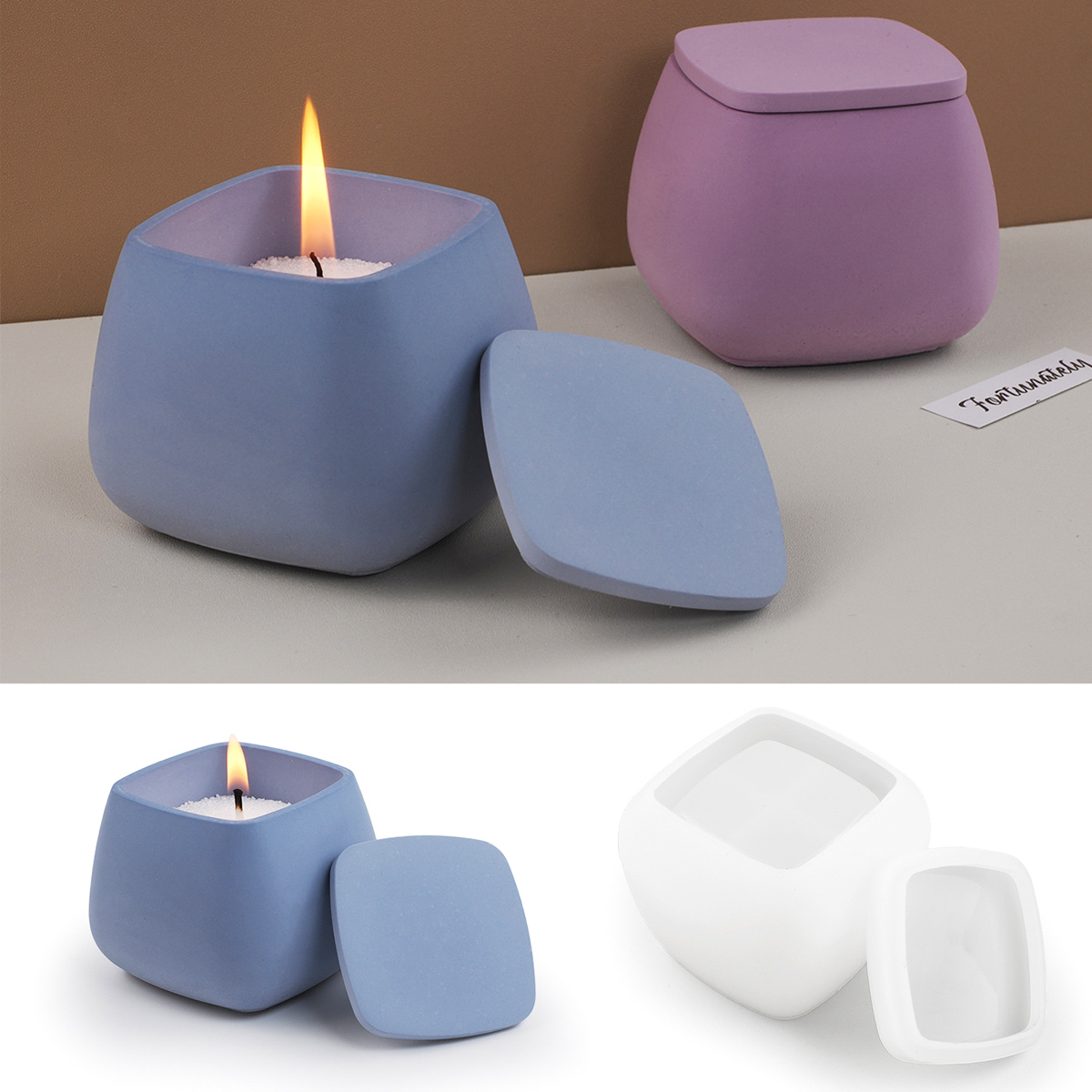 Square Candle Jar Silicone Mol - огляд і ціна Craft Embellishment Storage