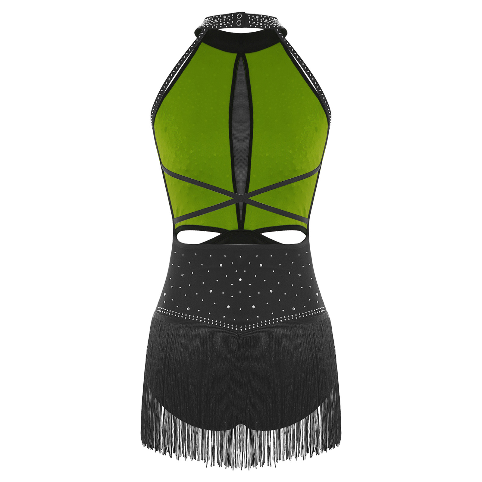 Women Dance Rhythmic Dresses S - огляд і ціна Rhinestone Banding Trim