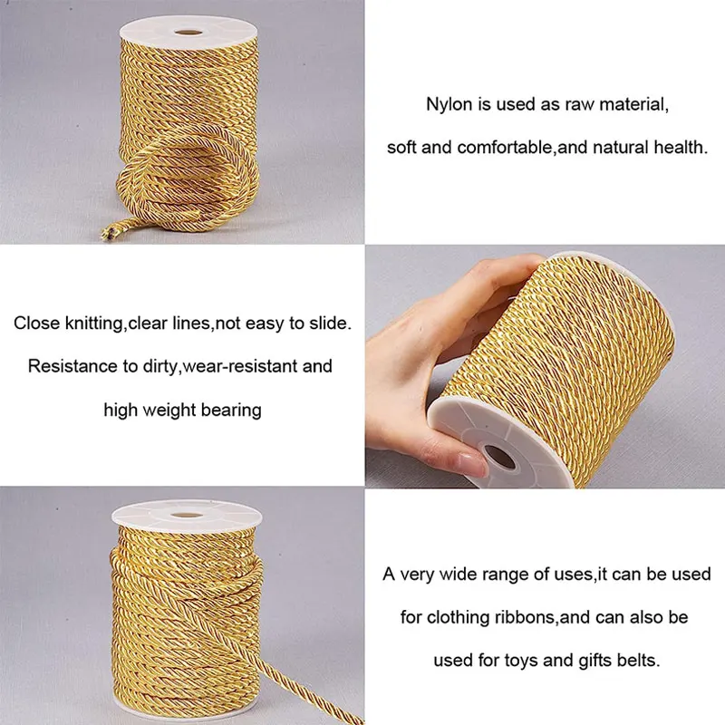 5mm 100yards Twisted Cord Rope - огляд і ціна Cord Trim Twisted