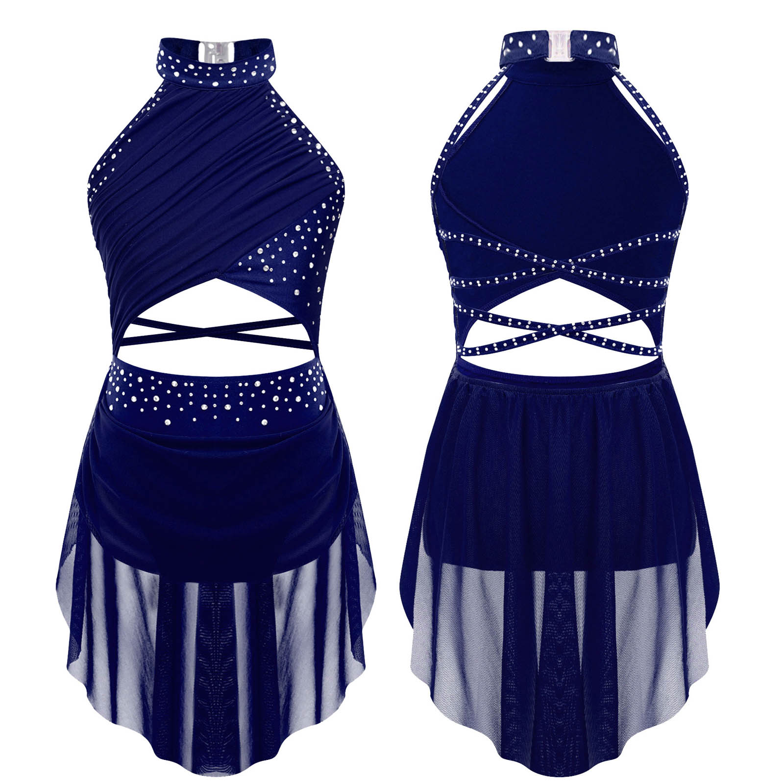 Kids Girls Ballet Leotard Dres - огляд і ціна Rhinestone Banding Trim