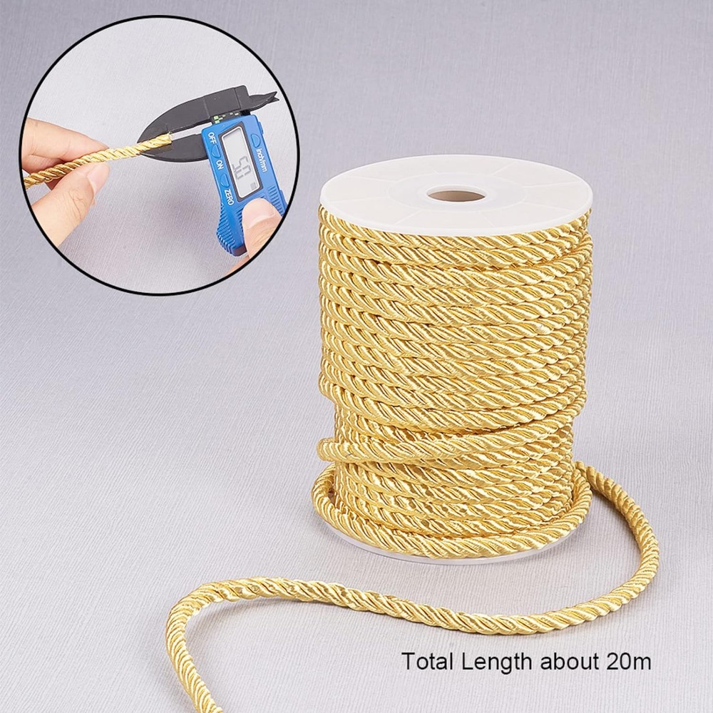 5mm 18 Yards Twisted Gold Rope - огляд і ціна Cord Trim Twisted