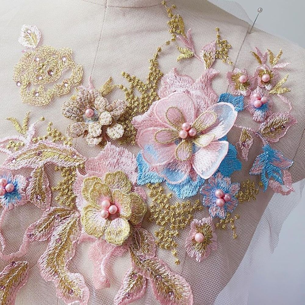 3D Flowers Beaded Lace Fabrics - огляд і ціна Applique Patch Flower