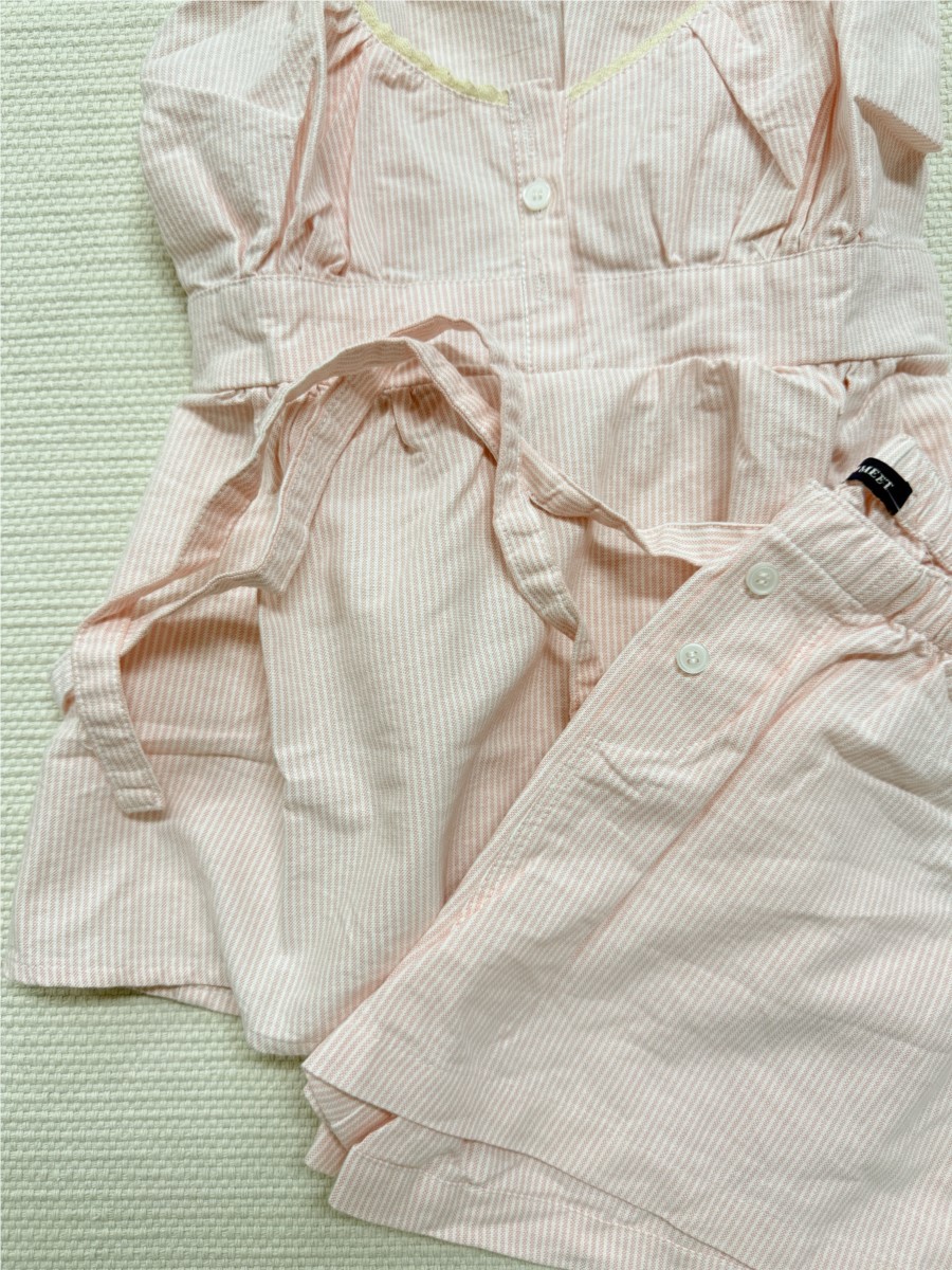 Pink Striped Lace Trim Tank Sh - огляд і ціна Elastic Lace Trim
