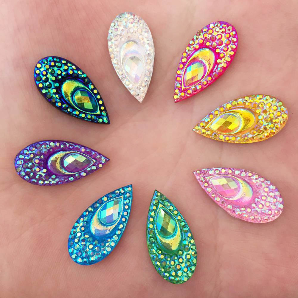 40PCS Resin 10*20mm Teardrop P - огляд і ціна Embellishment Glue Craft