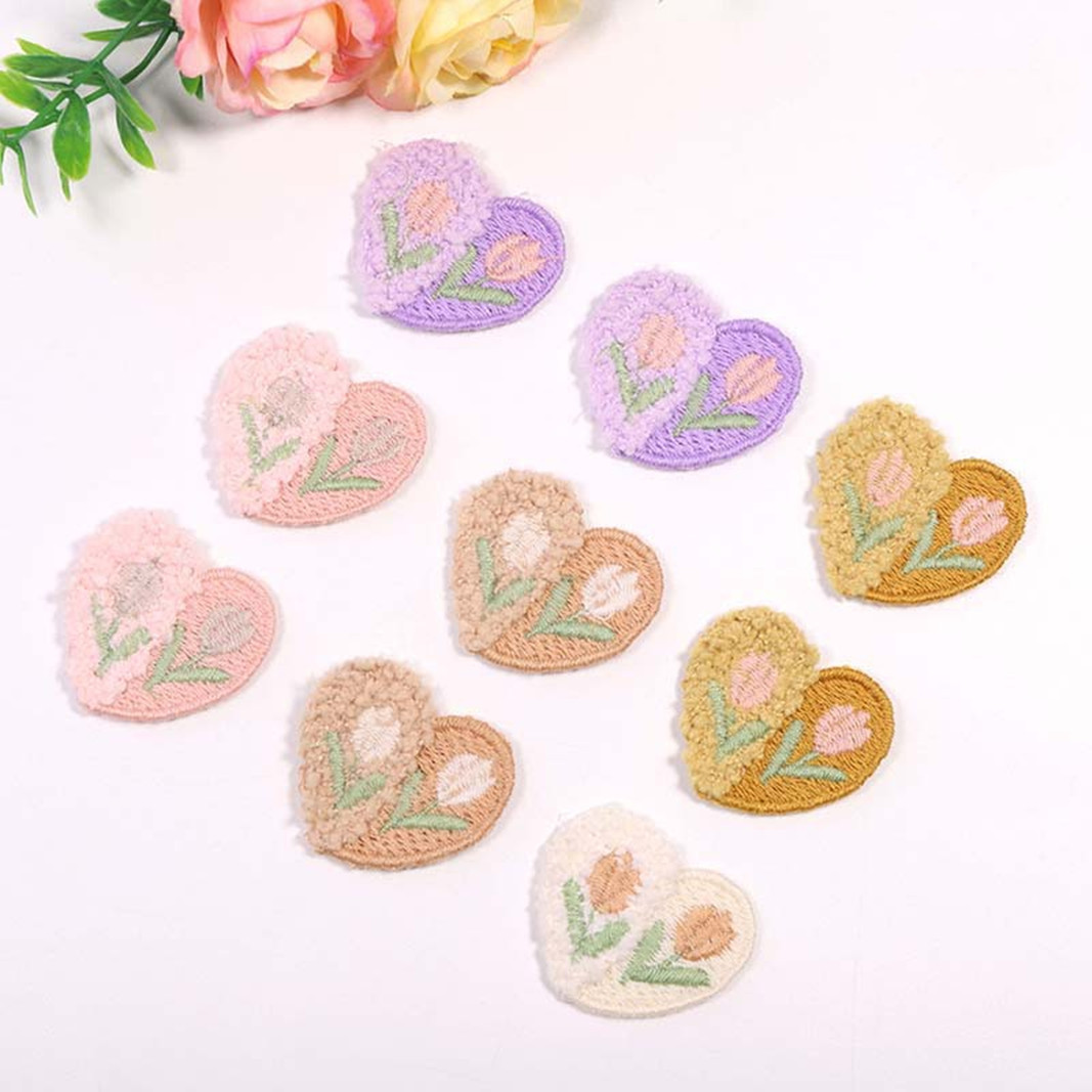 10PCS Wool Plush Love Flower A - огляд і ціна Applique Patch Flower