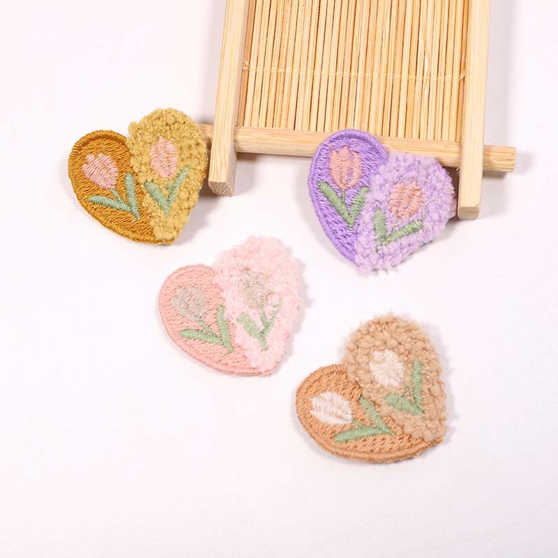10PCS Wool Plush Love Flower A - огляд і ціна Applique Patch Flower