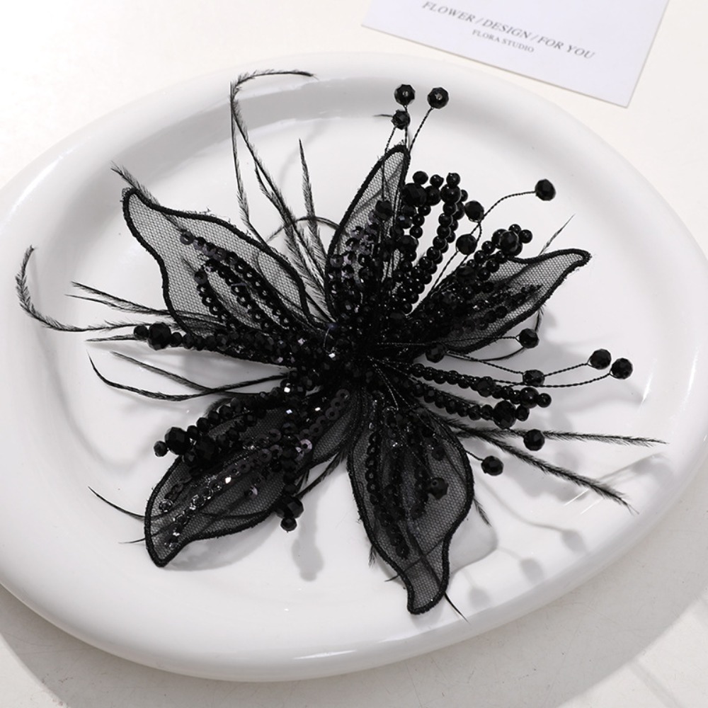 1PC Feather Pearl 3D Organza F - огляд і ціна Applique Patch Flower