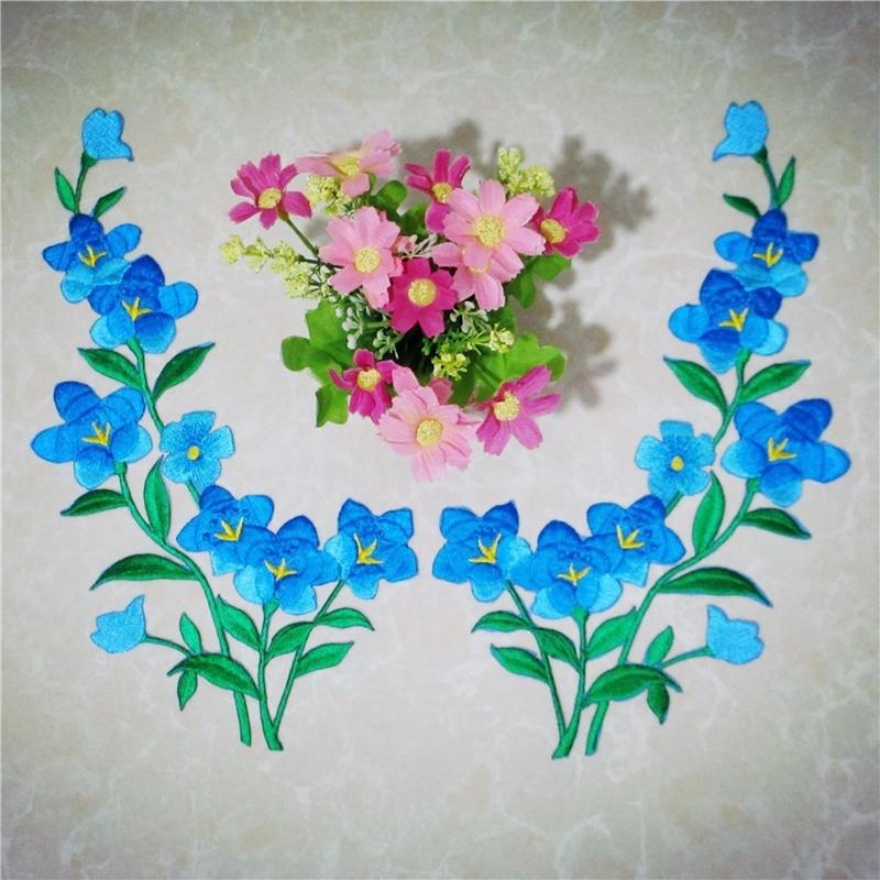 1/2pcs Nice Blue Flower Patch  - огляд і ціна Applique Patch Flower