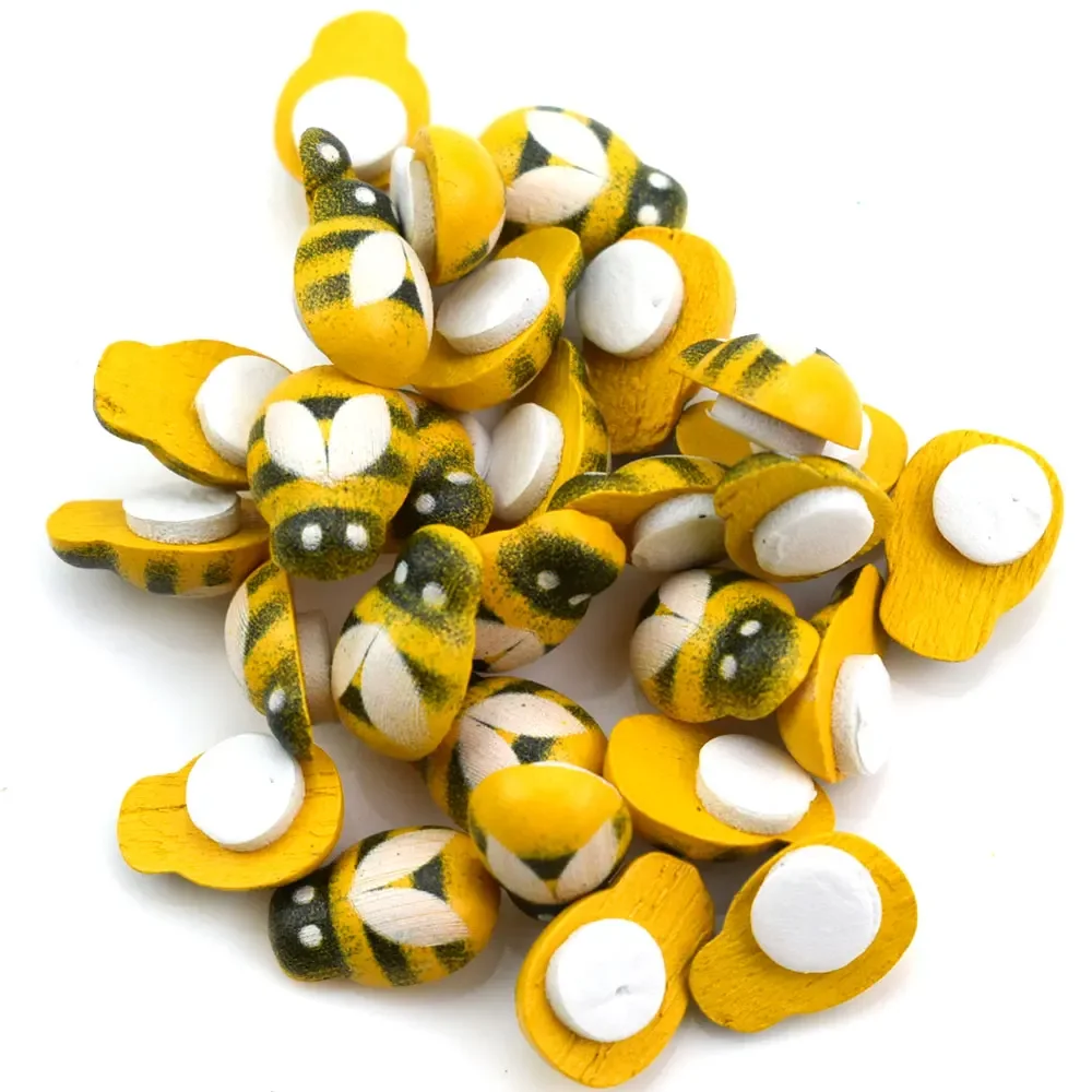 50pcs Yellow Wood Glue Buttons - огляд і ціна Embellishment Glue Craft