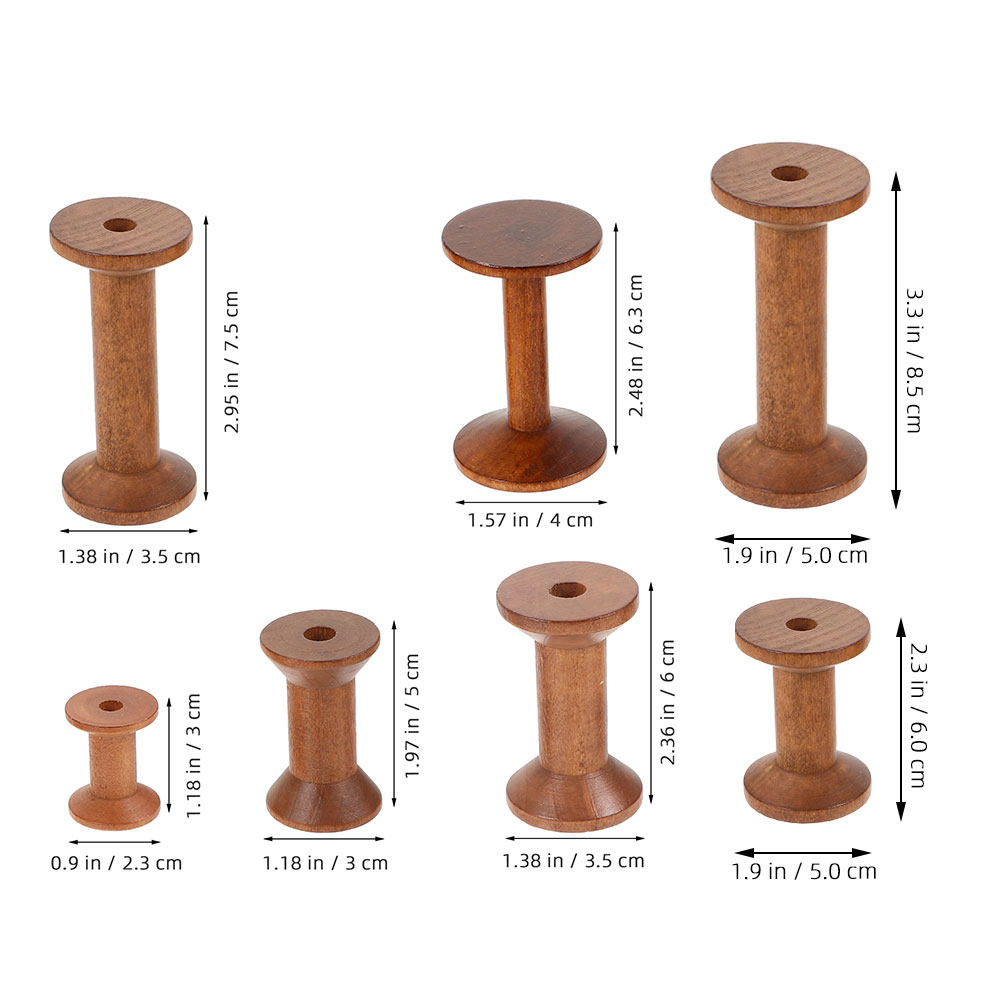 7Pcs Wooden Bobbins Set Space  - огляд і ціна Embroidery Craft
