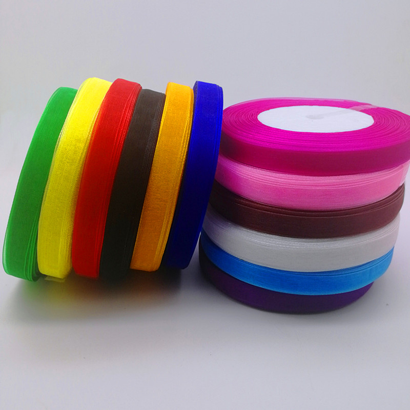 Hot 10mm 50Yards Spool Satin E - огляд і ціна Organza Ribbon Spool