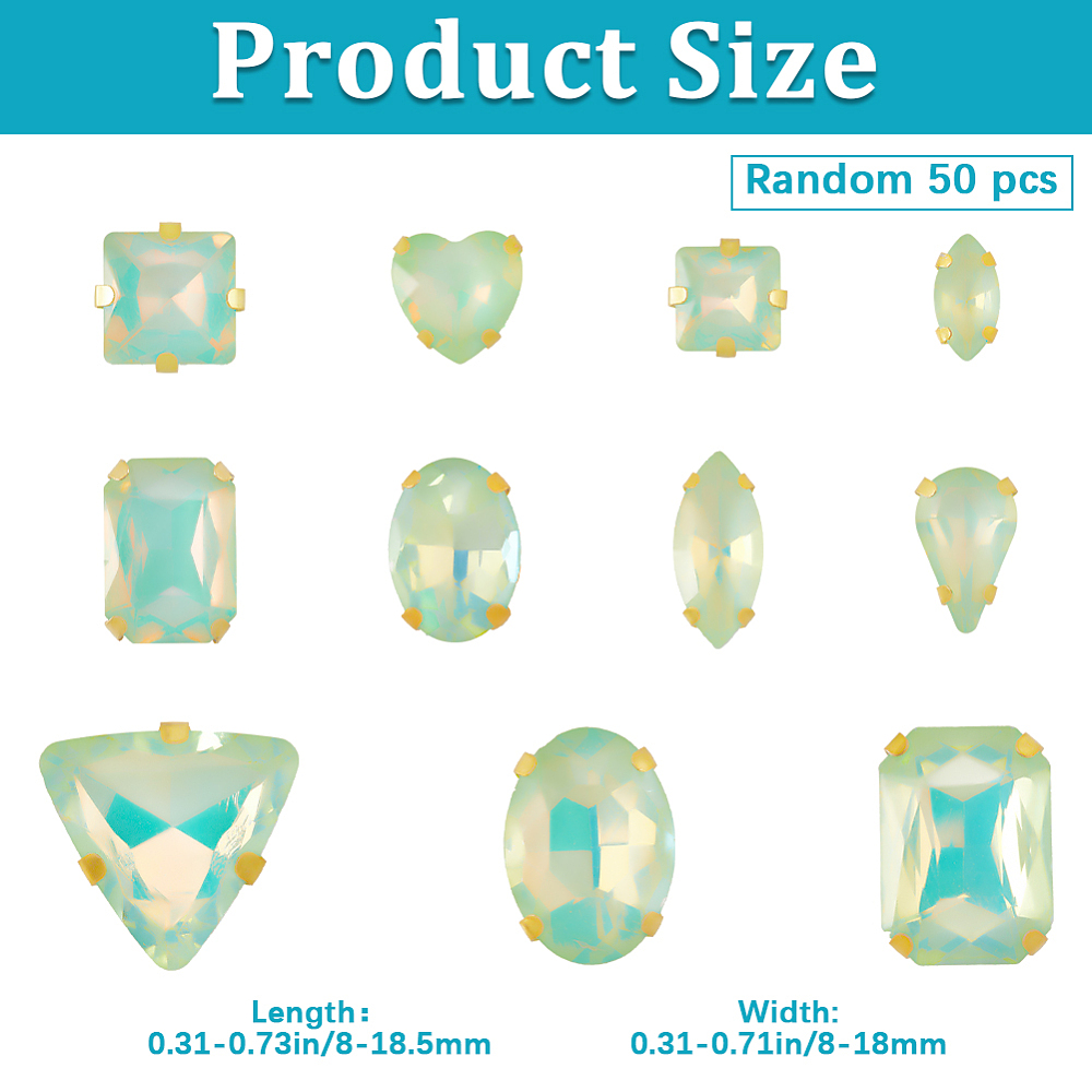 50Pcs Sew On Rhinestones Mixed - огляд і ціна Sew On Rhinestone