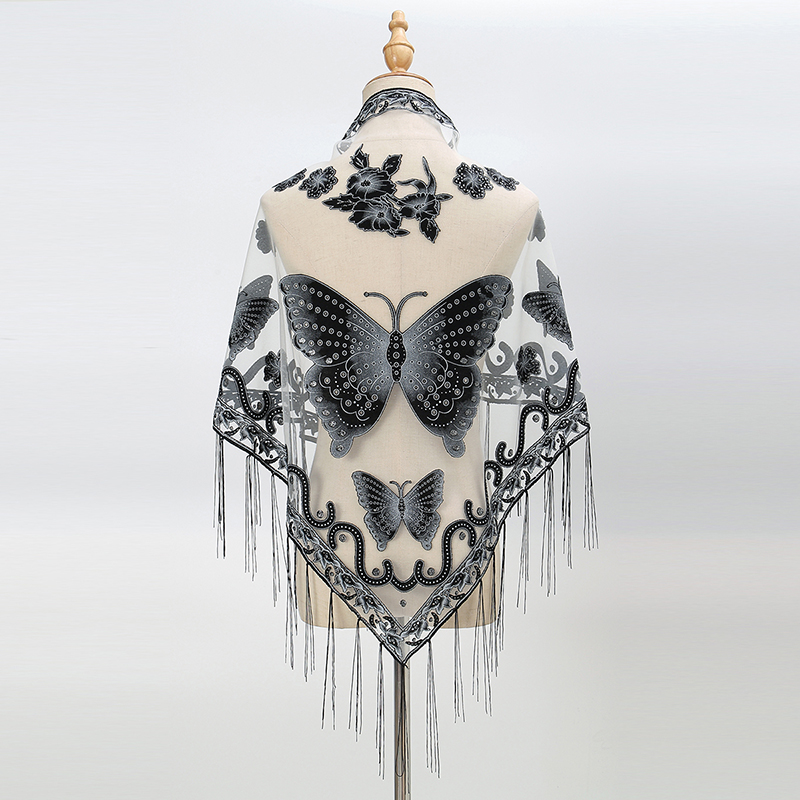 Fashion Triangle Scarf Butterf - огляд і ціна Tassel Fringe Trim
