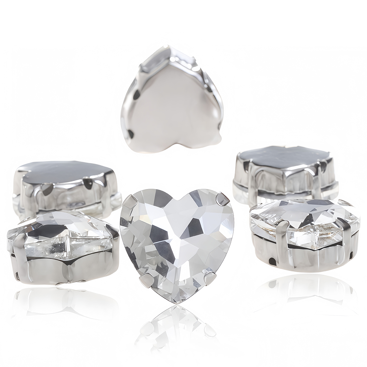 Heart Shape Glass Rhinestones  - огляд і ціна Sew On Rhinestone