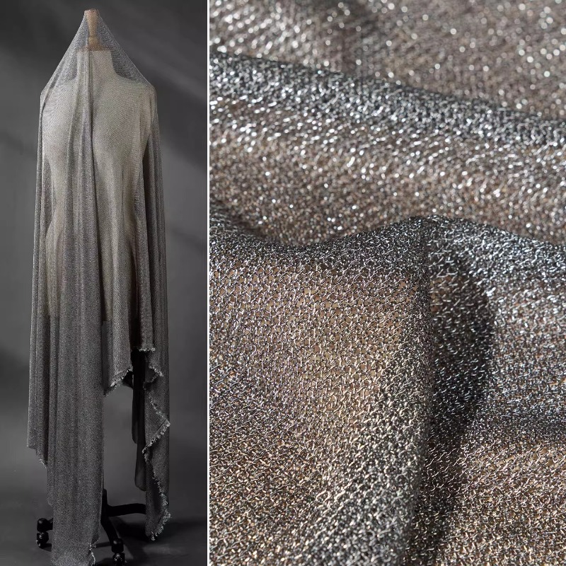 Light Gray Metallic Thread Fab - огляд і ціна Crystal Mesh Fabric