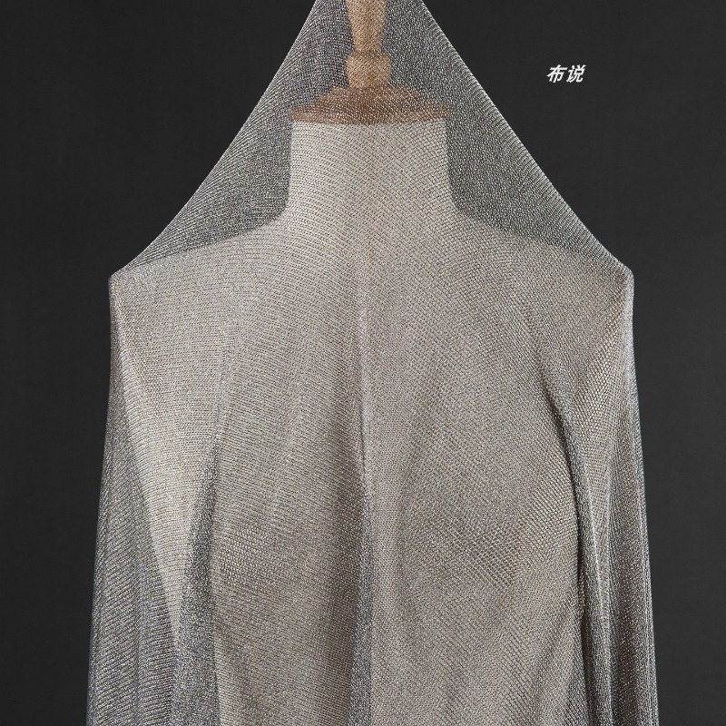 Light Gray Metallic Thread Fab - огляд і ціна Crystal Mesh Fabric