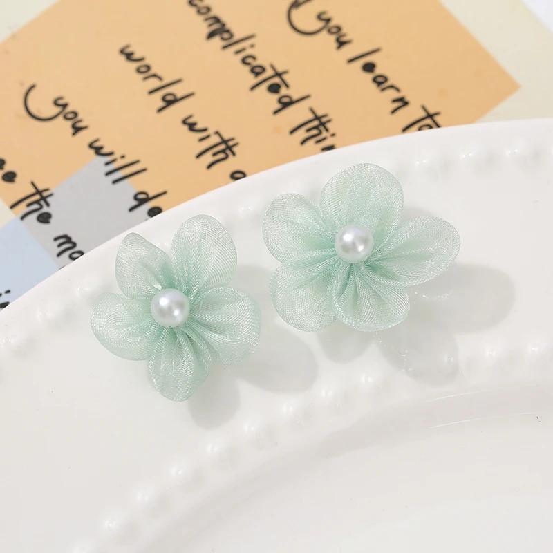 100PCS Pearl Yarn Flower Appli - огляд і ціна Applique Patch Flower