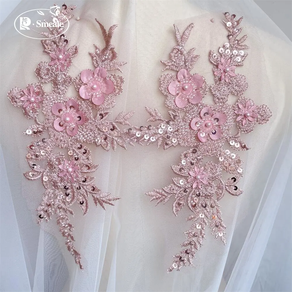 2PCS/1Pair New 12 Colors Sequi - огляд і ціна Applique Patch Flower