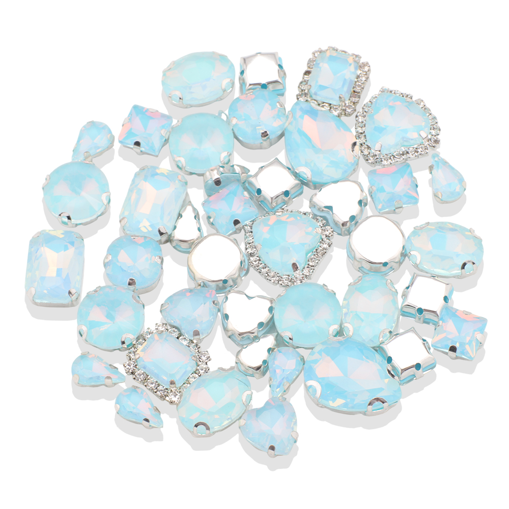 40pcs/bag Mix Shape Opal Glass - огляд і ціна Sew On Rhinestone