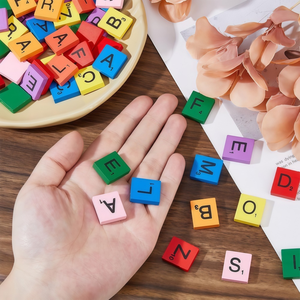 100PCS  Wooden Letter Cubes fo - огляд і ціна Craft Embellishment
