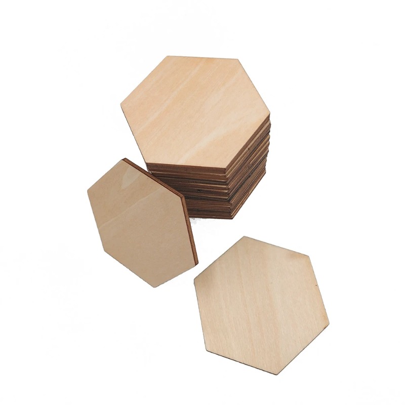 10-120mm Wooden Hexagon Blank  - огляд і ціна Craft Embellishment