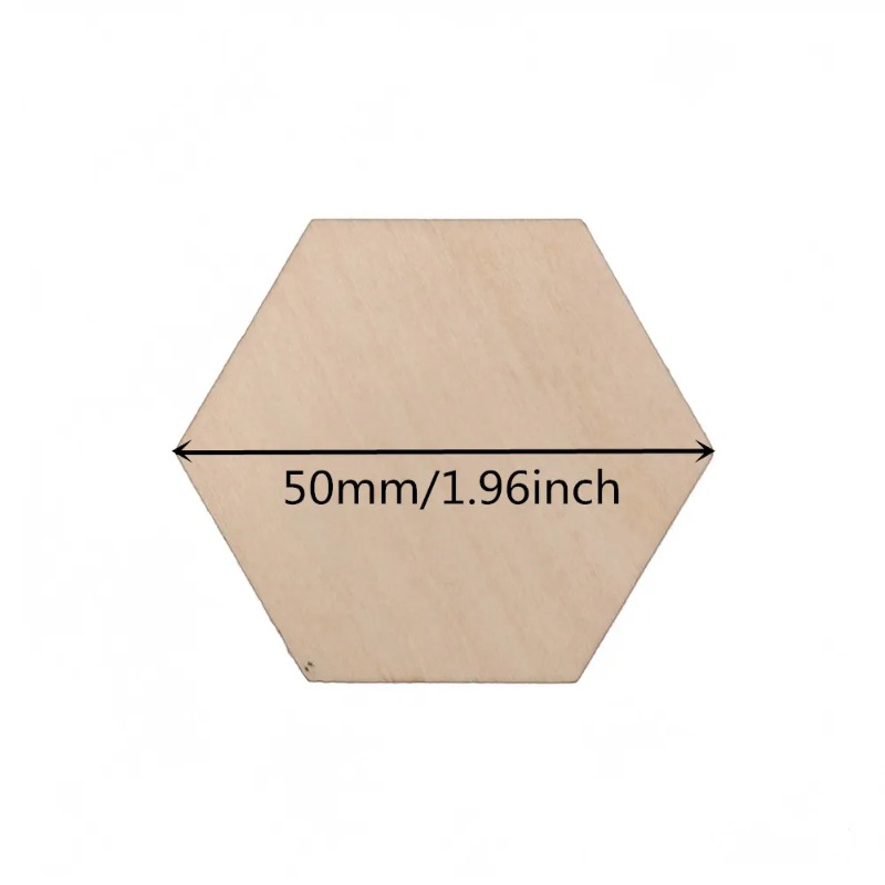 10-120mm Wooden Hexagon Blank  - огляд і ціна Craft Embellishment