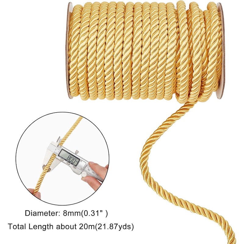 1Roll 8mm 20 Yards Twisted Cor - огляд і ціна Cord Trim Twisted