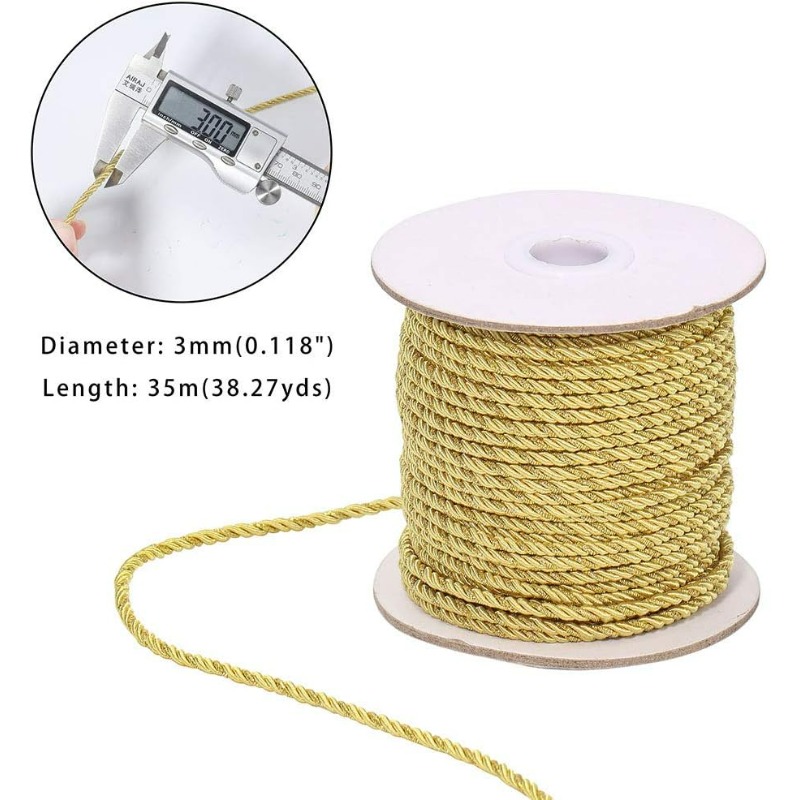 3mm / 35 Yards Metallic Twiste - огляд і ціна Cord Trim Twisted