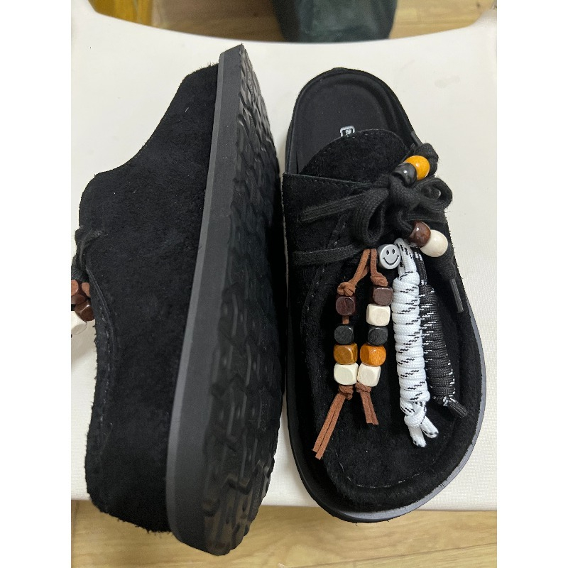 Women Men Clogs Cow Suede Leat - огляд і ціна Guipure Lace Panel