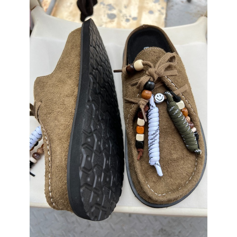Women Men Clogs Cow Suede Leat - огляд і ціна Guipure Lace Panel