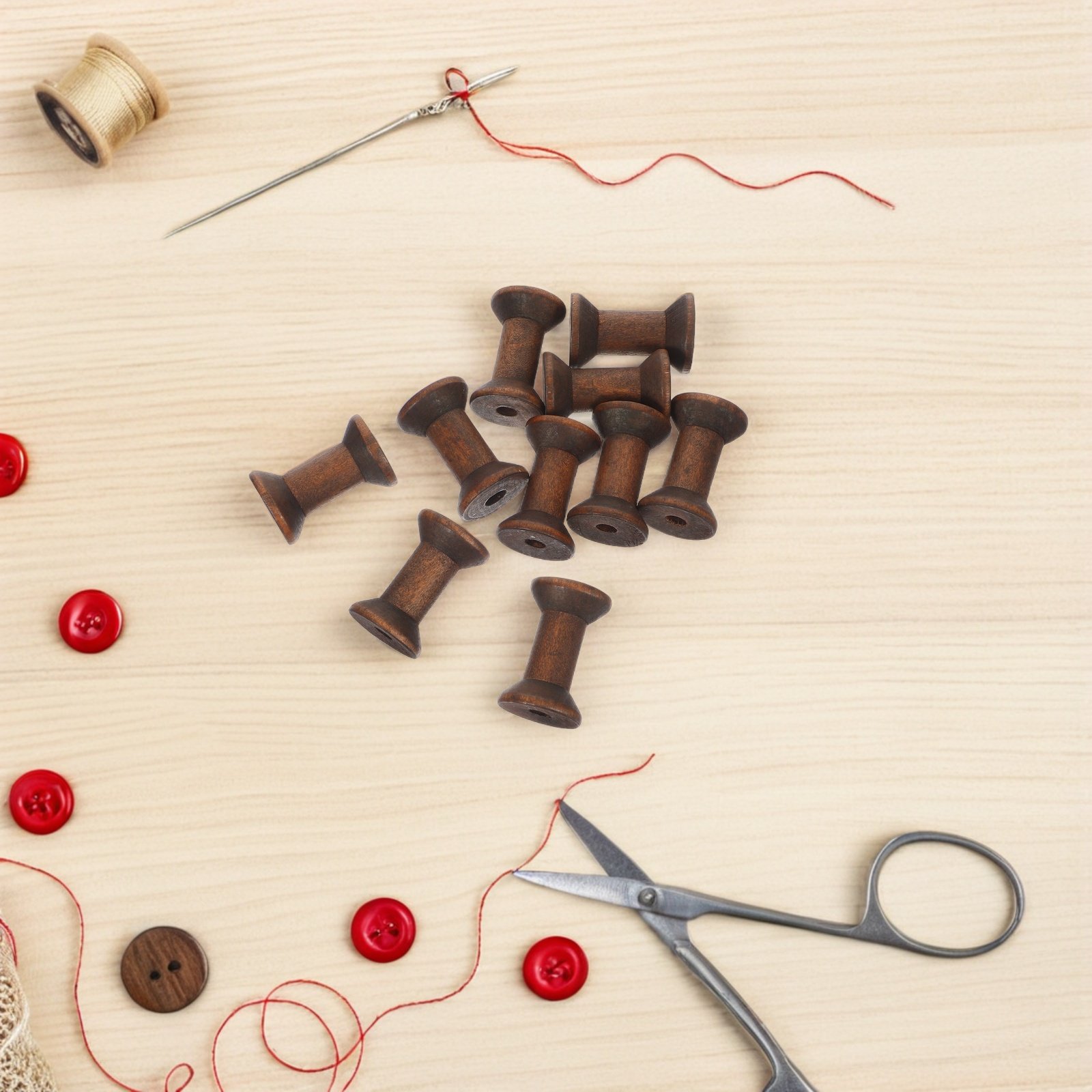 10Pcs Natural Wood Spools Vint - огляд і ціна Organza Ribbon Spool
