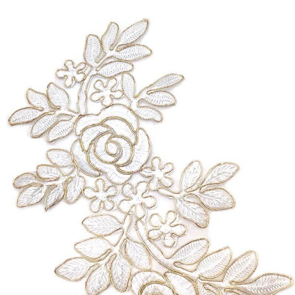 1Pair Polyester Fiber Embroide - огляд і ціна Applique Patch Flower
