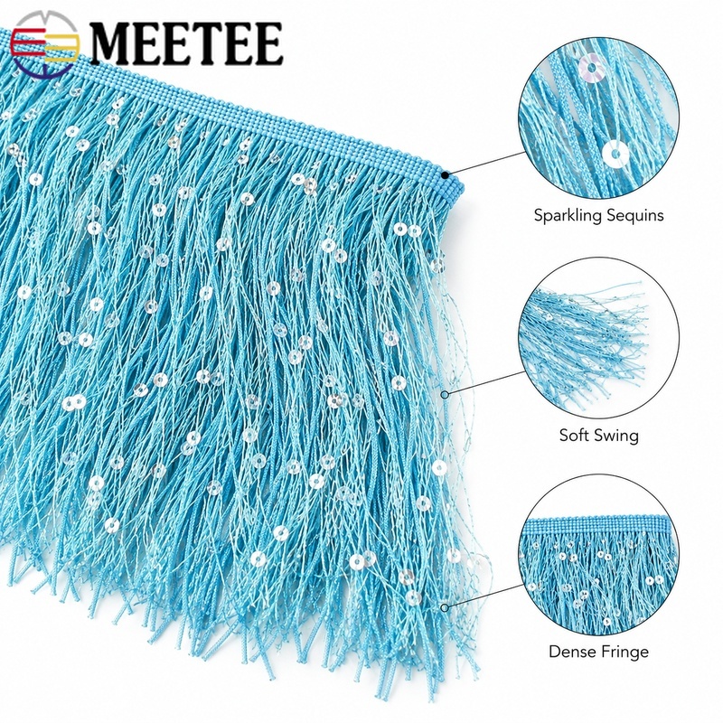 2/5/10M 20cm Sequin Fringe Tas - огляд і ціна Fringe Ribbon Sewing