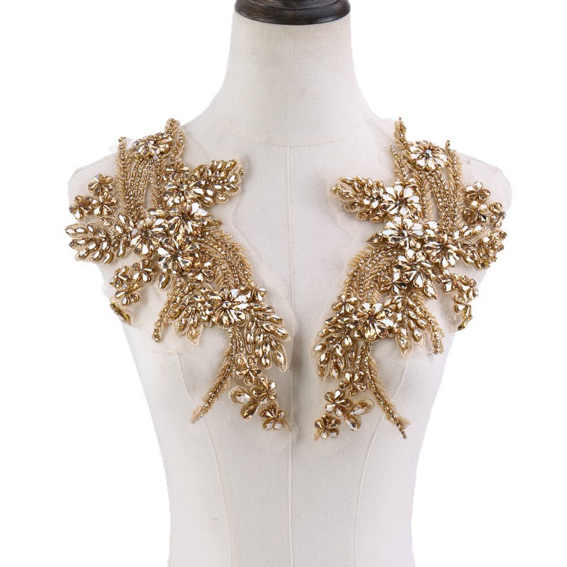 Beaded floral appliqués, hand- - огляд і ціна Sew On Rhinestone
