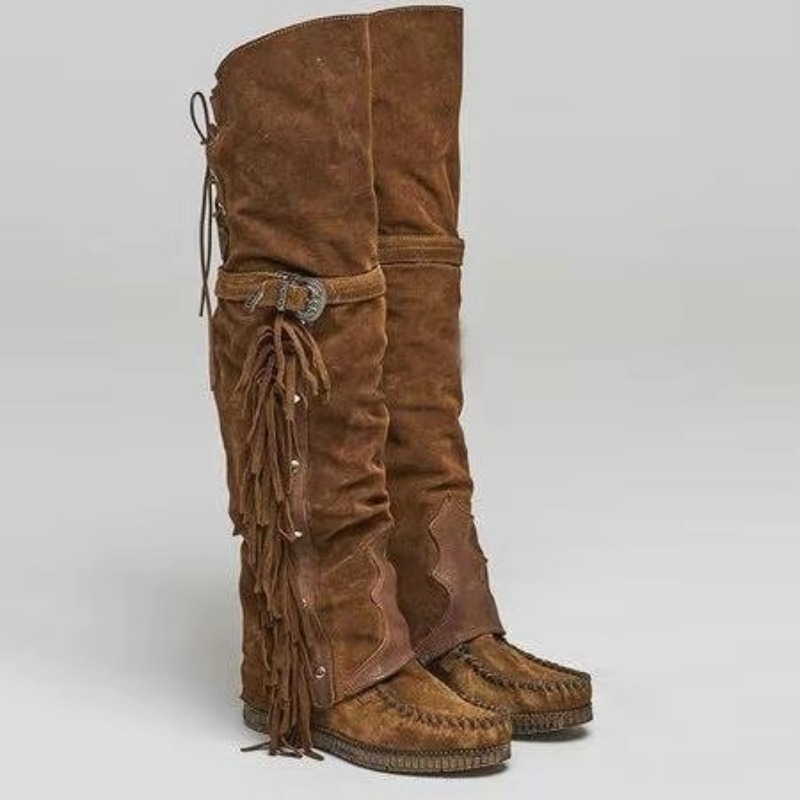2026 New Womens Over The Knee  - огляд і ціна Tassel Fringe Trim