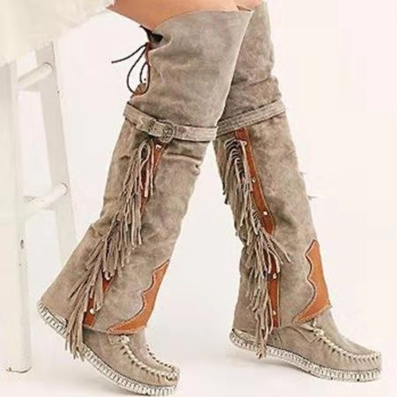 2026 New Womens Over The Knee  - огляд і ціна Tassel Fringe Trim