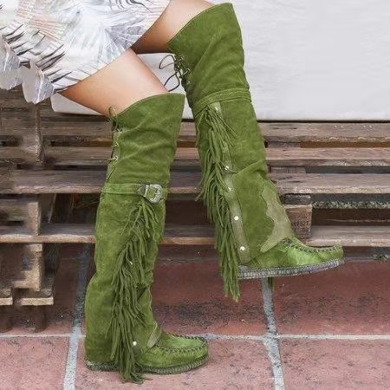 2026 New Womens Over The Knee  - огляд і ціна Tassel Fringe Trim