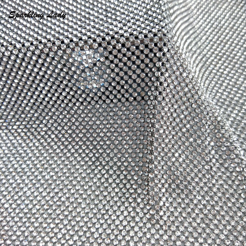 2MM Silver Crystal Mesh Fabric - огляд і ціна Crystal Mesh Fabric